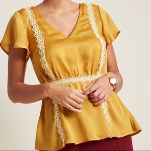 Modcloth Peplum Needlepoint Top